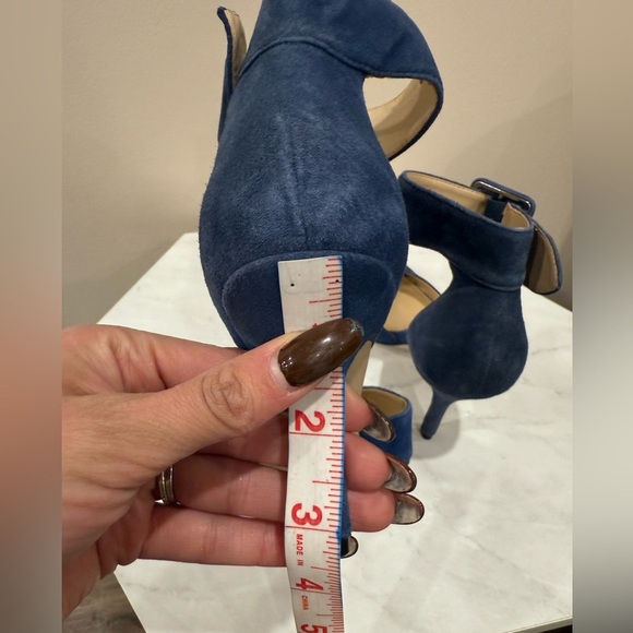 🔥Audrey Brooke Elegant Blue Suede Women's Heels Sz 5.5 Tru Size🔥 - Picture 4 of 7